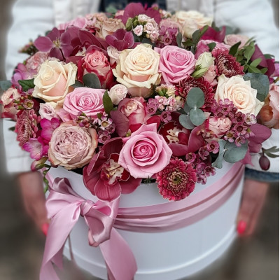 Mályva rózsaszín exkluziv virágbox